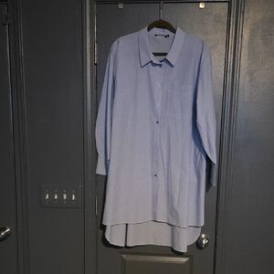 Boohoo Light Blue Button Down Shirt